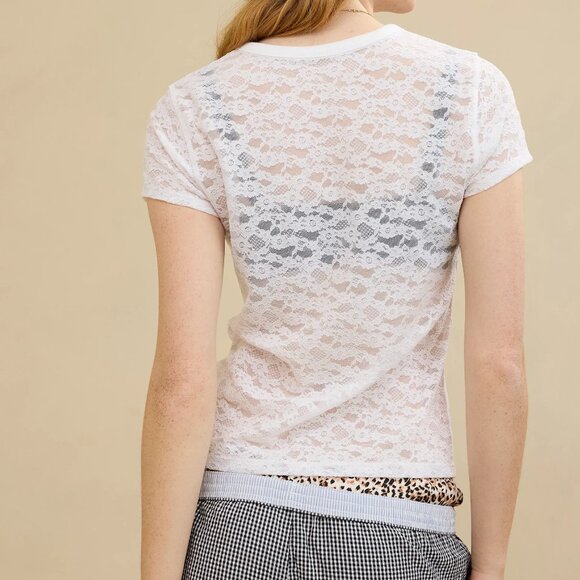 Aerie Lace Vintage T-Shirt-NWT size M - Picture 2 of 3